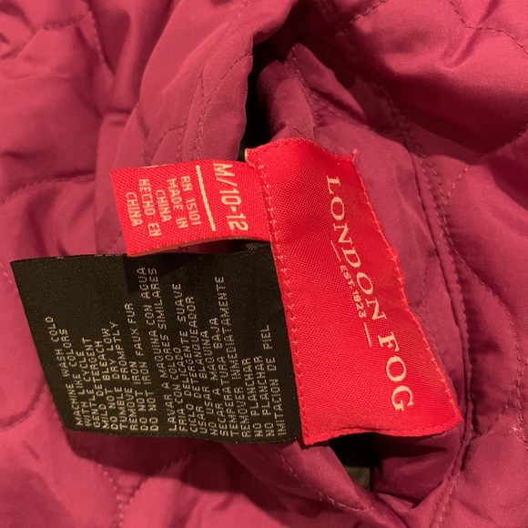 Girls purple reversible London Fog coat - Picture 2 of 4